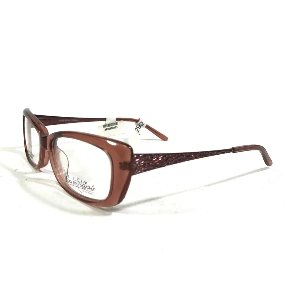 Roberto Steffani RS 105 COL 30 Eyeglasses Frames Clear Brown Cat Eye 52-15-135